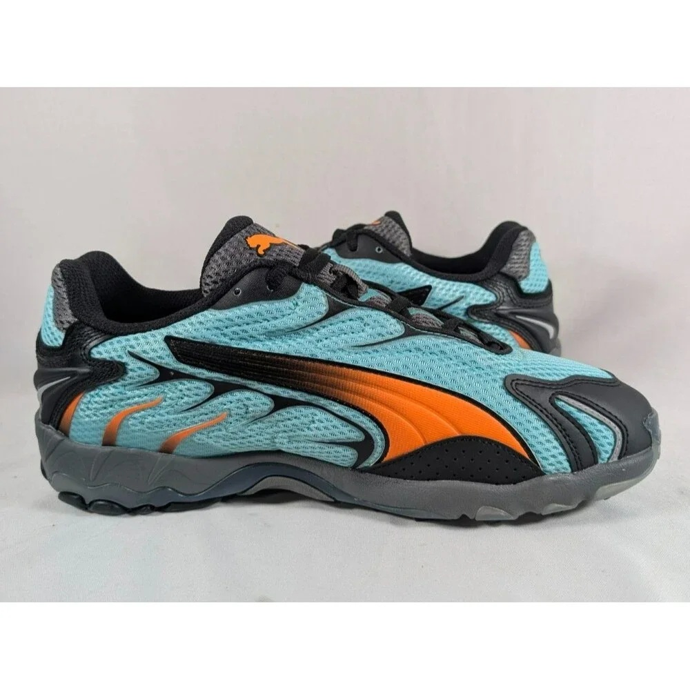 PUMA Inhale Mens 9 Aquatic Orange Glo 401560-04 Retro Running Shoes NEW